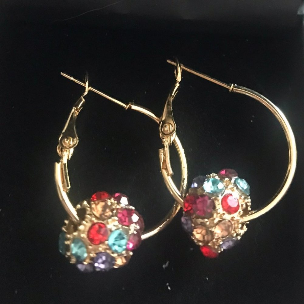 925 Sterling Silver multicolored drop dangle earrings new